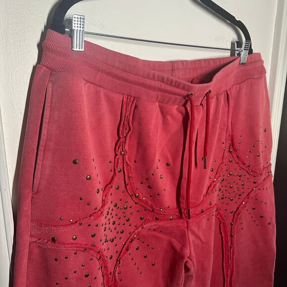 Sunwalker Men's Sun Red Sweatpants Drawstring Pockets 100% Cotton Size XXL - Picture 3 of 11
